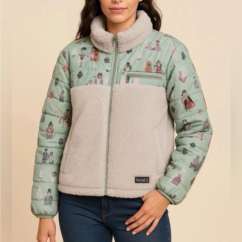 Disney Haunted Mansion Sage Puffer & Sherpa Jacket